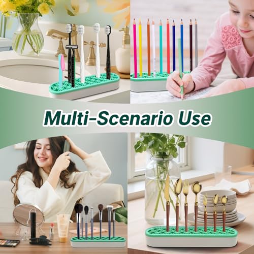 Silicone Crochet Hooks Holder, Crochet Stuff Organizer | Desktop Storage Case, Brushes & Pens Holder for Desk