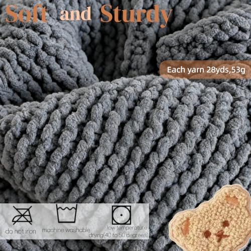 Yarniss Knitting Loom Kits，Knitting Scarf Kits with Gray Yarn - color: Gray