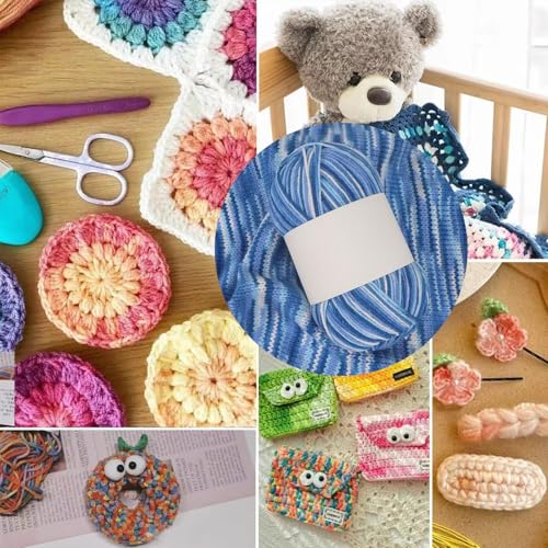 Threads for Knitting Yarn Crochet Yarn Rainbow for Crocheting Knitting Projects(Sky Blue) - color: Sky Blue