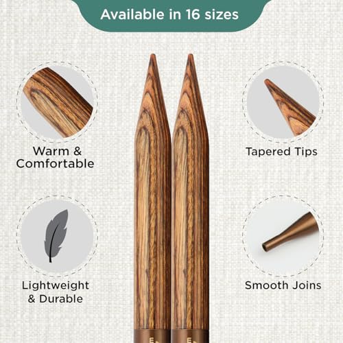 KnitPro Ginger Interchangeable Circular Needles 5" (13cm) | US Size 17 (12mm) - size: US 17 (12mm)