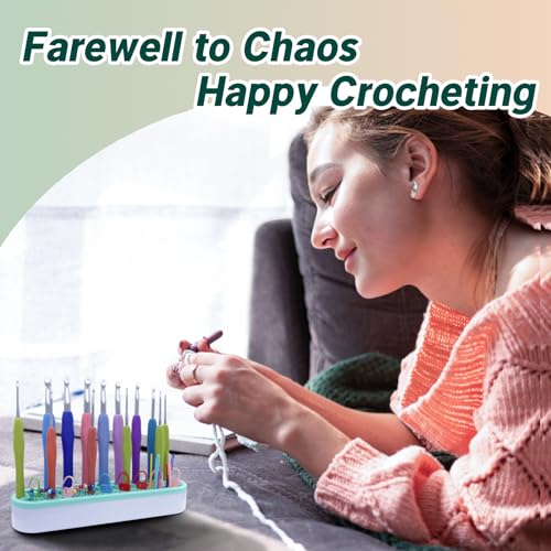 Silicone Crochet Hooks Holder, Crochet Stuff Organizer | Desktop Storage Case, Brushes & Pens Holder for Desk