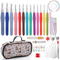 Crochetbox Crochet Hooks Set, 13 Size 2mm(B)-10mm(P) Ergonomic Handles Crochet Hooks with Case for Arthritic Hands, Kintting Needle with Crocheting Tool for Crocheters - size: 13 Size(2~10mm)