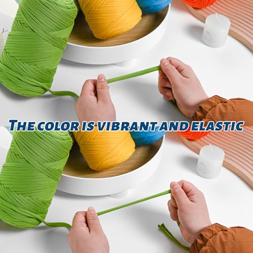 2 Pack Elastic Fabric T Shirt Yarn for Crocheting,Beginner Crochet Yarns with Polyester Spandex Blend,Total 800g/228yds Soft Tshirt Yarn for Crochet Crafts/Bags/Baskets (2 Sapphire Blue) - color: 2 Sapphire Blue