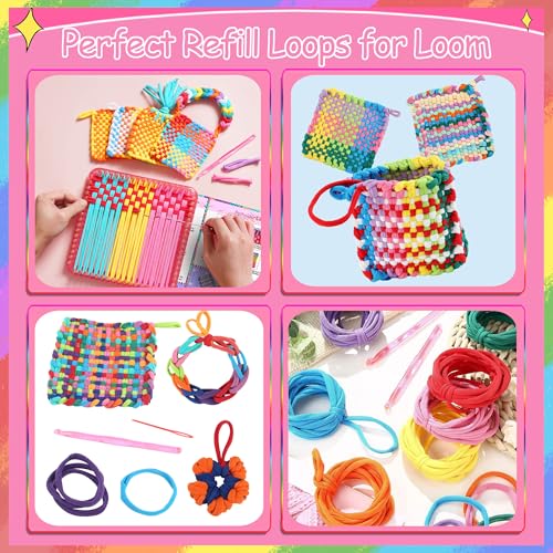 504 PCS Weaving Loom Loops Refill for 6-12 Inch Potholder Loom kit Toys - color: Colorful Loop Refills