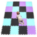 YIMINYUER® 20 Tiles (30cm×30cm×1cm Each Tile) Baby Soft Puzzle Play Mats, Kids Thick EVA Foam Floor, Toddlers & Children's Soft Interlocking Mat R04R08R11G301020 - color: Black Green Purple