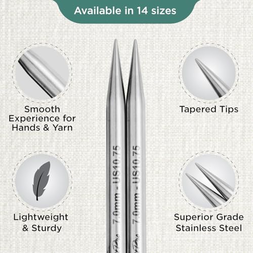 KnitPro Stelo Lace Interchangeable Tips 4" (10cm) | US Size 10.75 (7mm) - size: US Size 10.75 (7mm)