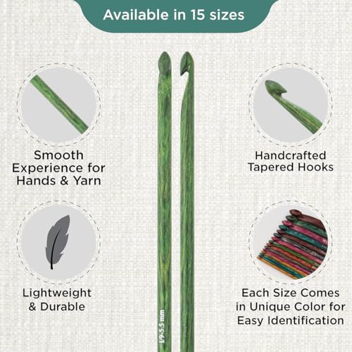 KnitPro Dreamz Afghan/Tunisian Crochet Hook | US Size I (5.5mm) - size: I (5.50 mm)
