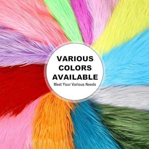 Rainbow 2x60Inch Faux Fur Shaggy Plush Faux Fur, Fabric Precut Strips Fluffy Fuzzy Faux Fur, Craft Beard Hair, Beard Miniature Dolls Rugs Mats Gift, Winter Halloween Christmas Costume Party Decor - color: Rainbow