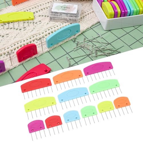 20Pcs Crochet Blocking Pin Kit, Stainless Steel Uniform Stretching Knit Blocker Pins Lace Needlework Projects Tool Device with Storage Box Fit for Knitting Crochet Sewing