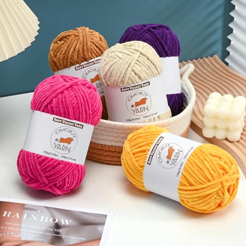 Fluffy Velvet Yarn for Crocheting, Chunky Chenille Baby Blanket Yarn for Crocheting, Soft Fuzzy Puzzle Yarn for Knitting, 100g/3.53oz Bulky Thick Amigurumi Crochet Yarn（Burgundy） - color: Burgundy