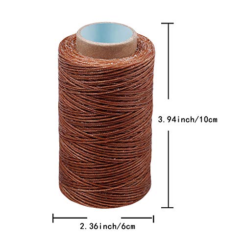 284Yards Leather Sewing Thread Waxed, Waxed Polyester Cord, Wax String | Waxed Thread for Bookbinding, Upholstery Thread Heavy Duty, Wax String for Leather Craft DIY/Bookbinding/Shoe Repairing - color: Dark Khaki