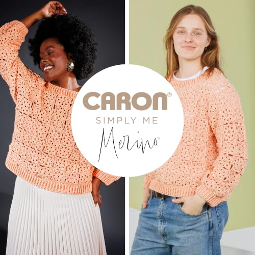 Caron Simply Me Merino Soft Yarn for Crocheting, Basil Heather, 3-Pack | #3 Light DK Yarn, 50% Merino Wool & 50% Acrylic, Soft Yarn for Crocheting, Knitting & DIY Crafts, 215yd, 100g/3.5oz per skein - color: Basil Heather