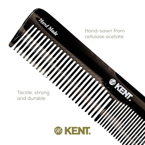 Kent 16T Black Graphite Fine and Wide Tooth for Daily Grooming,Handmade Styling Comb for All Hair Types,Wet or Dry Hair Detangling Comb for Men and Women,Saw Cut Hand Polished,Made in England - color: Graphite, size: 6 Pack
