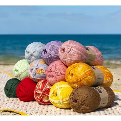 Scheepjes Arcadia Fingering Sock Yarn, 100g – 903 Savannah, Wool Blend - color: 903 Savannah