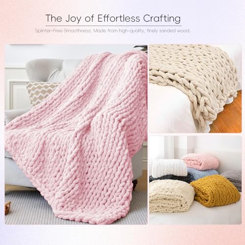 42'' Chunky Knitting Blanket Loom - Custom Thick Yarn Knitting Loom, Foldable and Portable Chunky Blankets Extra Large Loom - color: 42''