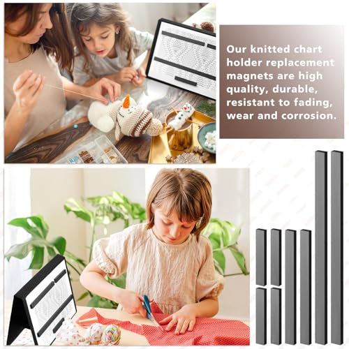 Flutesan 8 Pcs Knitting Chart Keeper Magnet Replacement Set Cross Stitch Line Keeper Knitting Pattern Holder Fold up Pattern Holder, Only Magnet (Large Size) - size: Large Size