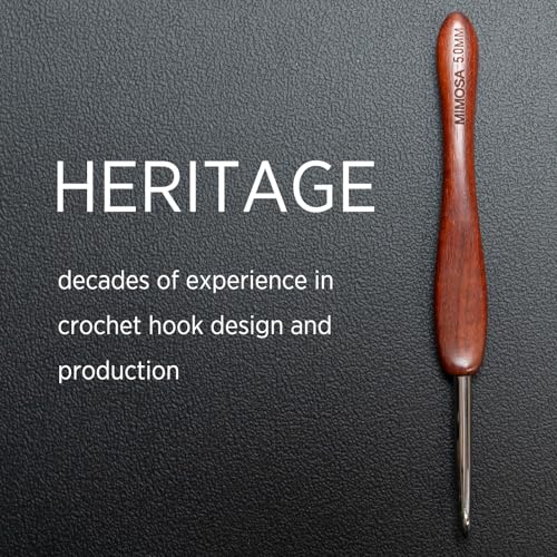 SEVENSUN Crochet Hook Artistan 2.5mm - Pure Handmade Polished Stainless Steel Hook - Blood Sandalwood Handle - High-end Crochet Hook Gift, Red - size: 2.5mm(Size C)