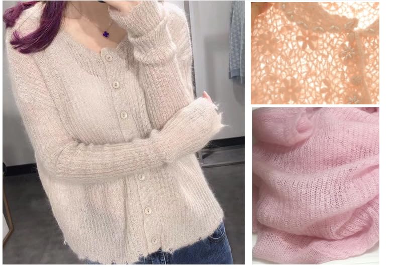 Mohair Knit Soft Angora Long Wool Yarn Hot with a Crochet Popular for DIY Weave(Violet)