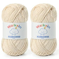 Cotton Yarn for Crocheting - 262.4yds / 3.52oz Baby Yarn for Crocheting Soft - 100% Milk Cotton Yarn 5 Ply Crochet Amigurumi Yarn for Crafts&Puzzle/Socks/Hats(2 Beige) - color: 2 Beige