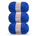 3 Pack of Sapphire Blue Chunky Chenille Yarn for Crocheting, Soft Baby Blanket Yarn, Chunky Knit Blanket Crochet Yarn, #7 Super Bulky, 10.6oz/164 yds Fluffy Velvet Amigurumi Yarn - color: 3 Sapphire Blue