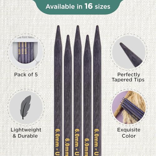 KnitPro J’Adore Cubics Double Pointed Needles 6" (15cm) | US Size 10 (6mm) - size: US 10 (6mm)