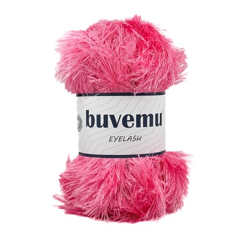 Eyelash Fun Fur Yarn for Crochet, Knitting & Crafts, Candy Pink | 100% Polyester, 100 g (3.53 oz), 175 yd (160 m), Ideal for Amigurumi, Graduation Leis, Bags, Rugs, Scarves & Plush Toys - color: Candy Pink, size: 1 Pack