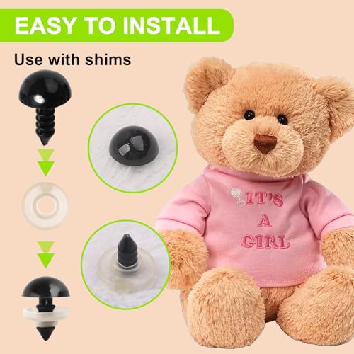 Safety Eyes for Crochet & Amigurumi, 1100PCS Plastic Safety Eyes with Washers, Assorted Sizes 6–14mm, Secure Fit Eyes for DIY Plush Dolls, Stuffed Animals & Handmade Crafts - size: 1100 pcs