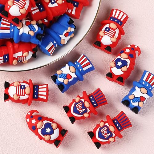 8pcs Gnomes Knitting Needle Stoppers, Knitting Needle Point Protectors, Knitting Needle End Caps, Knitting Accessories and Gadgets - color: Blue Red White