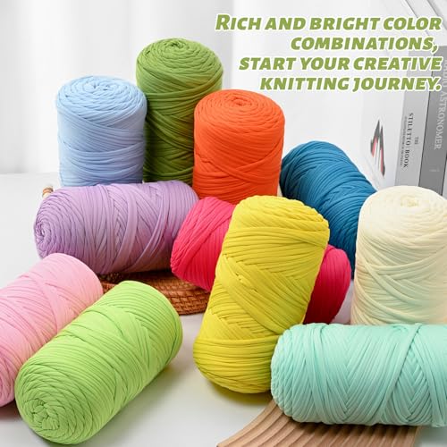 2 Pack Soft Tshirt Crochet Yarn, 800g/228yds High Elastic Hand Knitting Yarns, Thick T Shirt Yarn for Crocheting Bags, Baskets, Cushions, DIY Crafts(Pinkish Purple + Pinkish Purple) - color: Pinkish Purple + Pinkish Purple