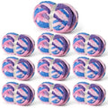 Chunky Jumbo Chenille Yarn Multicolor 10 Pack | 2000g/240yds Super Bulky Baby Soft Yarn for Hand Knitting Fluffy Chunky Knit Throw Blanket Yarn - color: 10 Blue-Pink-Purple