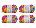 Jelly Bean Pom Bomb Yarn - 150g/Skein Super Bulky Polyester- 4 Balls Pomp-A-Doodle Yarn for Crochet Knitting Handcraft Mat Pet Nest 600g (4, Vibrant) - color: Vibrant