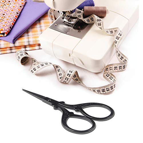 3.6inch Small Embroidery Scissors Sewing Crochet Cross Stitch | Knitting Scissors Sharp Craft Scissor with Leather Scissor Cover for Needlework Manual Sewing Handicrafts Tool - color: Black