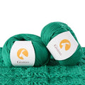 Merino Wool Yarn for Knitting & Crocheting - 35% Wool, 65% Acrylic - color: Green, size: 2 Ball