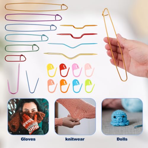 32pcs Knitting Tool Set, Multi-Color Weaving Tool Accessories | Includes Knitting Needle Holder Cable Braiding Needles & Crochet Counter for Sewing Weaving Sweaters Crafts - style: Set 3