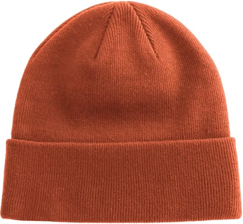 100% Cotton Beanie Hat Winter Hats Women Men Warm Knit Beanies | Double Layer Warmth ,Ultra-Soft Itch-Free Pure Cotton Knitted, Cuffed & Uncuffed Fisherman Slouchy Skull Cap for Womens Mens - color: 1pcs Orange