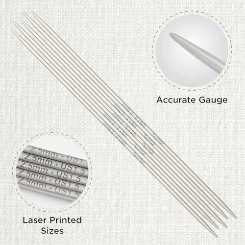 KnitPro Stelo Double-Pointed Needles 8" (20cm) | US Size 1.5 (2.5mm) - size: US Size 1.5 (2.5mm)