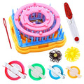 Knewmart Weaving Loom Kit, 8pcs Flower Maker Wool Knitting Ball Maker Weaving Tools Knitting Craft Weaver Loom - with Needle (Flower Maker + Pom Maker + Scissors) - size: Flower Maker + Pompom Mkaer + Scissors