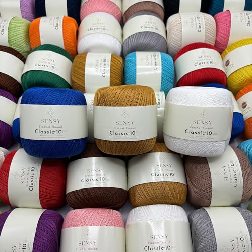 S Sensy Classic Size 10 - Mercerized Giza Cotton Yarn, Baby Pink, 618 Yards - color: Baby Pink, size: 1 Skein