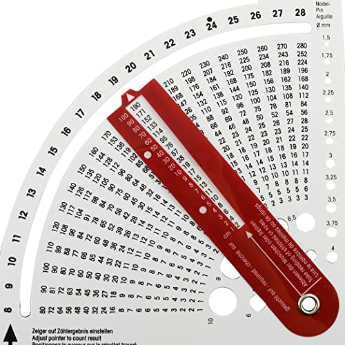 JCBIZ Knitting Counter Knitting Gauge Converter 150x150mm Knitting Stitch Calculator and Counting Frame Ruler, Knitting Tools