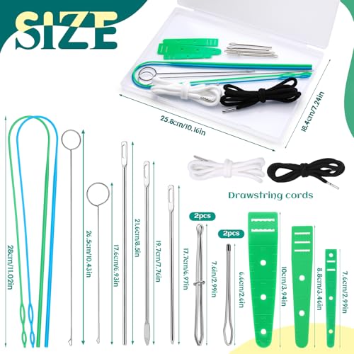 Fedmut Drawstring Threader Tool Set with Loop Turner, Bodkin Sewing Tool | Elastic Bodkin, Loop Turner Tweezers, Quick & Easy Rethreading Tools for Hoodies, Sweatpants, Sewing, and Crafts - color: Set B