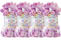 Alize Puffy Color Baby Blanket Yarn Lot of 4skn 100gr 9.8 yards 100% Micropolyester Soft Yarn Hand Knitting Yarn (6051) - color: 6051