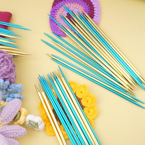 50 Pcs Double Pointed Knitting Needles Set 8 inches,10 Sizes 2.5mm-6mm | Stainless Steel Storage Case 2.5mm 3mm 3.25mm 3.5mm 3.75mm 4.0mm 4.5mm 5mm 5.5mm 6mm