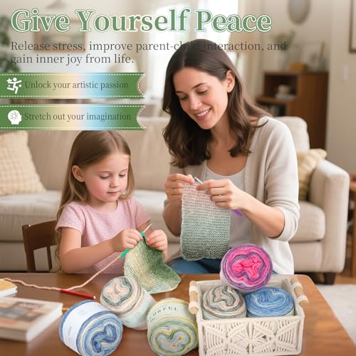 Aeelike Cake Yarn for Crocheting, Soft Ombre Crochet Yarn, Pink Green | 3 PCS #3 Light weight 100g(3.52oz) 245m( 267yards), 60% Cotton Blend Gradient Yarn for Blanket Scarves DIY Crafts, Ideal Gift - color: Pink Green Gradient, size: 3 pcs