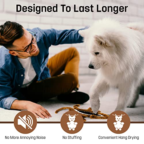 FGA MARKETPLACE Squirrel Flat NO Stuffing NO Squeak Plush Dog Toy, Funny Style Will Entertain Your Pet for Hours, Recommended for Small and Medium Dog 21 INCH Long - color: Chipmunk