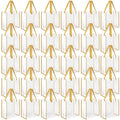 Paterr 30 Pcs Clear Tote Bag Stadium Approved Bulk 10 x 10 x 4 inch Plastic Tote Gifts Bags with Handle for Women Sports Gym(Gold) - color: Gold