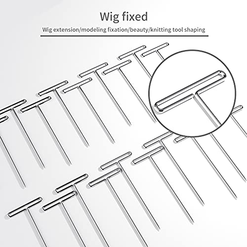 150 Pack Wig T-pins in 2 Sizes Wig T-pins for Holding Wigs and Hair Extensions on Wig Head with Plastic Box for Blocking Knitting, Modelling and Crafts