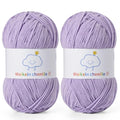 Fluffy Chenille Yarn for Crocheting，Baby Yarn for Crocheting Soft，2 Pack of 100g/3.5oz Velvet Amigurumi Yarn ，Fingering Weight Yarns for Crocheting Baby Blankets、DIY Craft.(2 Light Purple) - color: [2 Light Purple]
