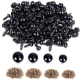 UPINS 500Pcs Safety Eyes for Amigurumi Crochet Animals with Washers | Black Plastic Craft Eyes, 6 to 12mm, for Crocheting Toys Puppets Bears Stuffed Animals, DIY Doll Making Supplies - size: A:6-12MM