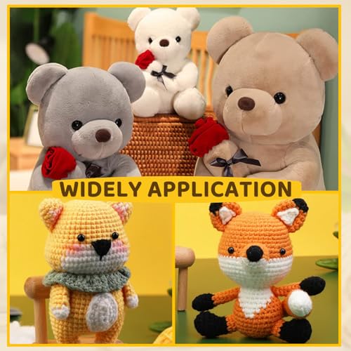 400Pcs Safety Eyes for Crochet Eyes Amigurumi，10mm Safety Eyes for Stuffed Animals, 200pcs Washers whth 200pcs Plastic Craft Eyes for Crocheting Doll Eyes Making - color: 10MM 400pcs