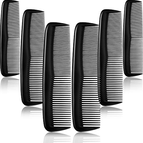 Leinuosen 12 Pieces Pocket Hair Combs, Fine Tooth Combs, Black | Plastic Hair Care for Men Women, Portable Travel Size, for Barber Salon Hair Dressing Use, Not Breakable, Peines Para Cabello - color: Black